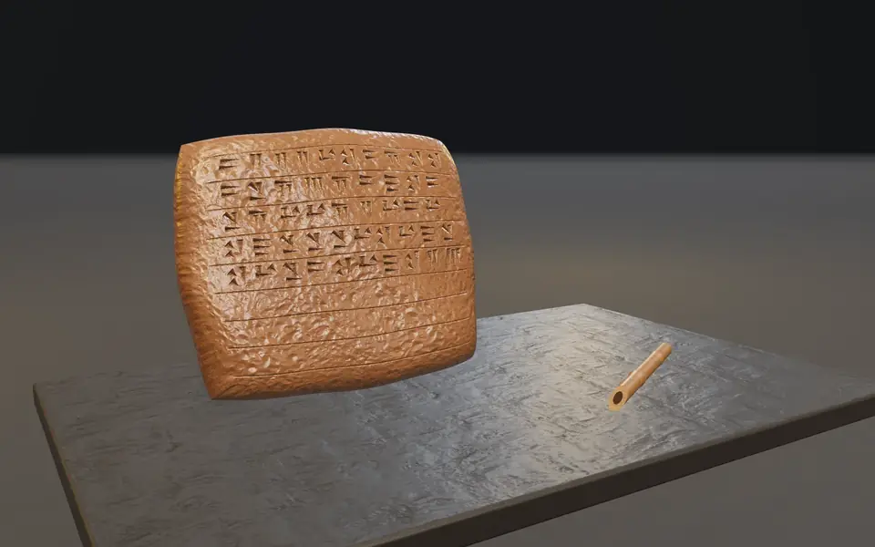 3D-сцена «Глиняная табличка»: обложка