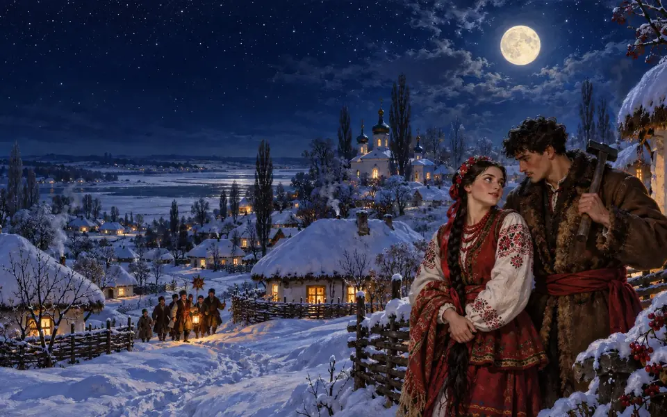 Обложка урока «Гоголь: «Ночь перед Рождеством»»: литература, 7 класс